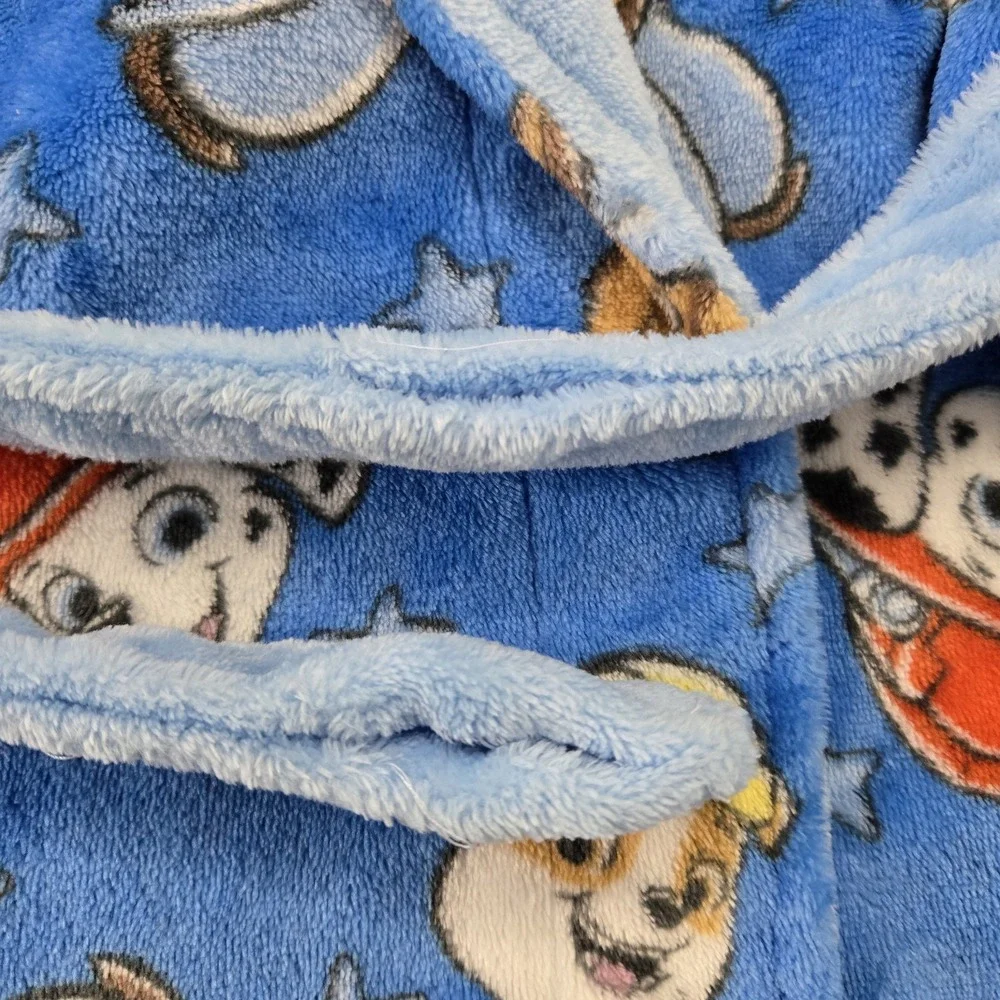Nickelodeon Paw Patrol Cozy Fleece Bath Robe‎ Boys 2T Chase Marshall Rubble